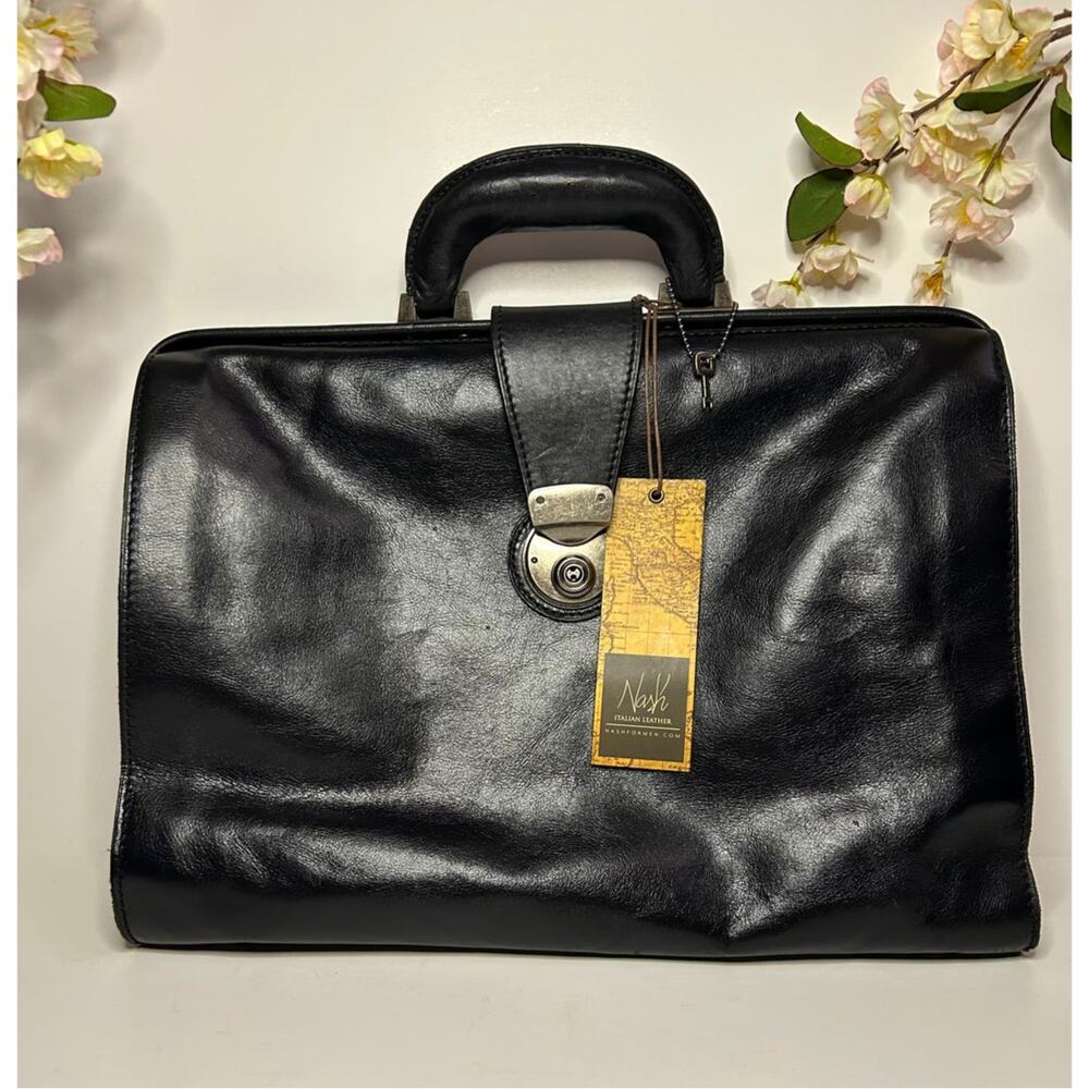 Patricia Nash Men's Heritage Slim Briefcase in Black | N31001